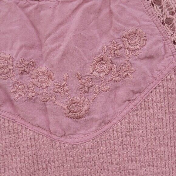 Free People Sweetest Thing Thermal Embroidered Top Women's Size Medium - Picture 7 of 12